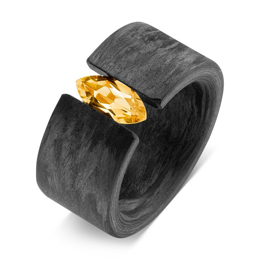 Ring Carbon Citrine Yellow