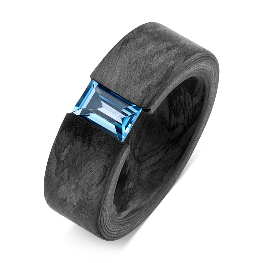 Ring Carbon Topaz Blue