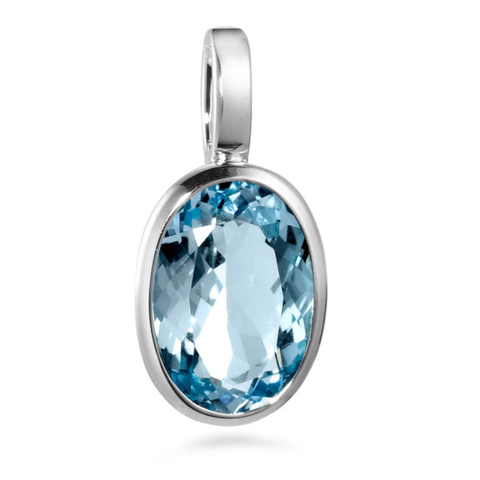 Pendant 18k White Gold Topaz Blue