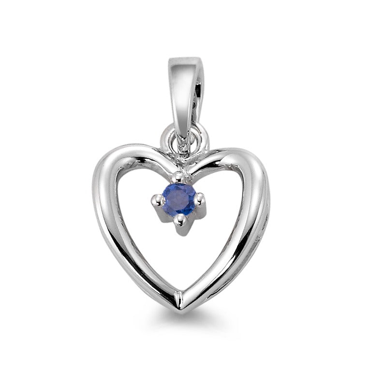 Pendant 18k White Gold Sapphire Blue Heart Ø12 mm