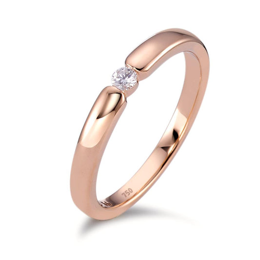 Solitaire ring 18k Rose Gold Diamond White, 0.06 ct, brilliant, w-si