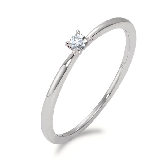 Solitaire ring 18k White Gold Diamond White, 0.05 ct, brilliant, w-si