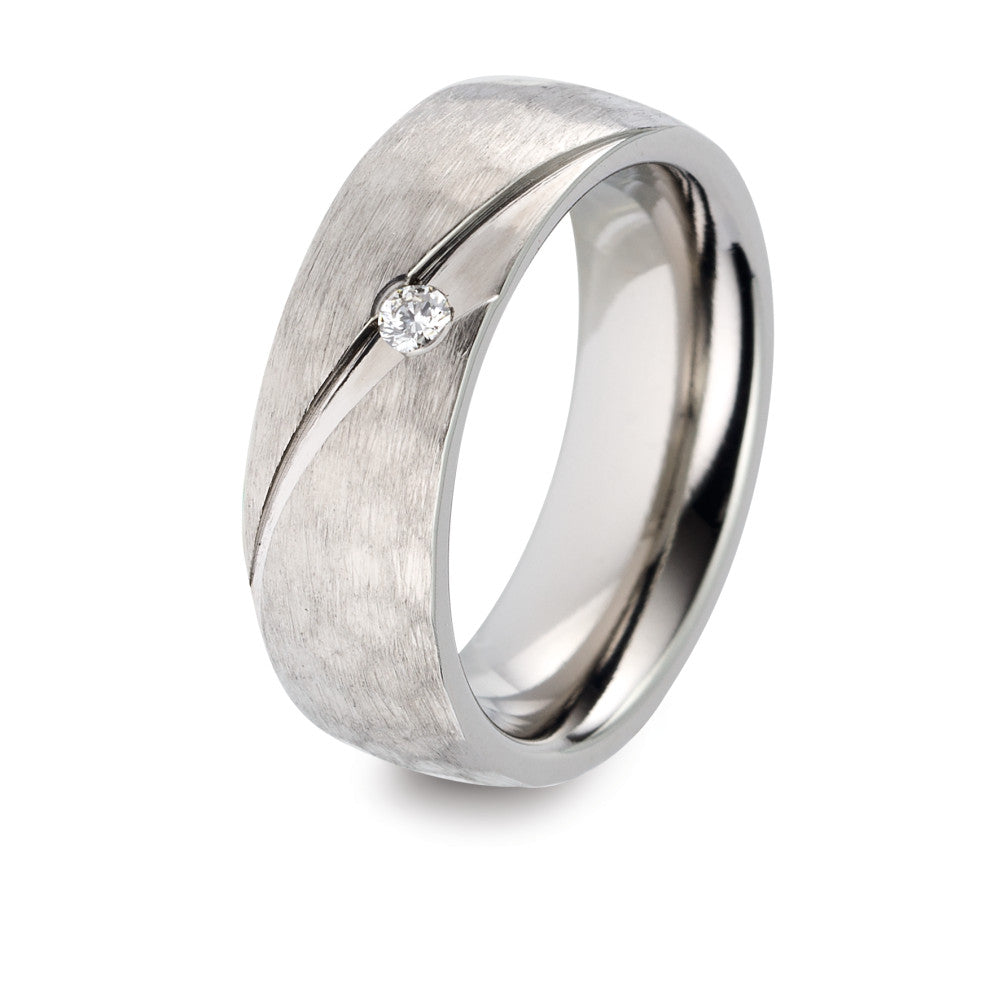 Wedding Ring Titanium Diamond 0.05 ct, w-si