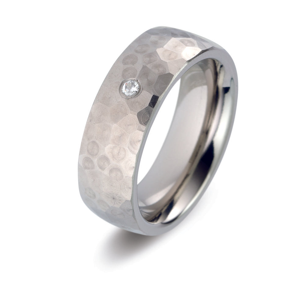 Wedding Ring Titanium Diamond 0.03 ct, w-si