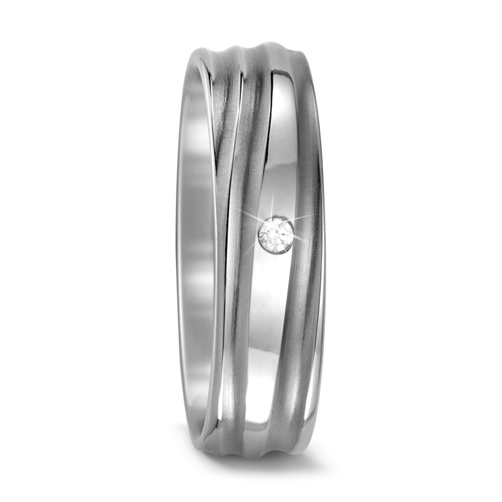 Wedding Ring Titanium Diamond 0.03 ct, w-si