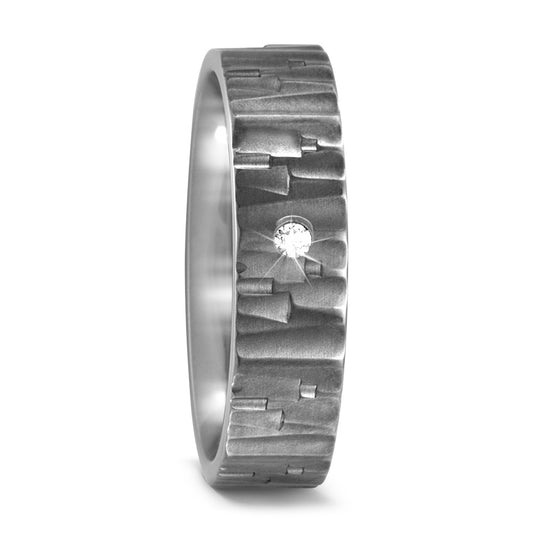 Wedding Ring Titanium Diamond 0.03 ct, w-si