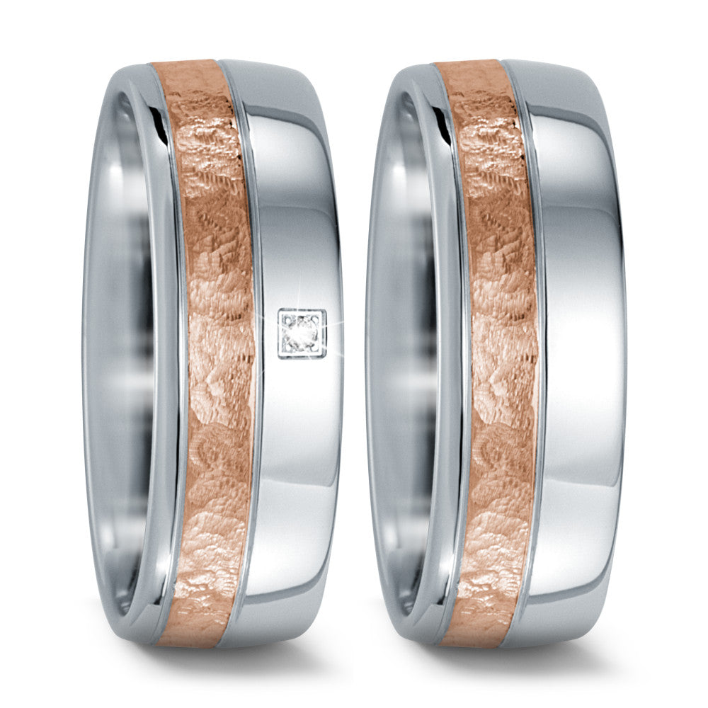 Wedding Ring Stainless steel, 14k Red Gold