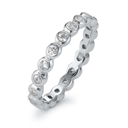 Memory ring Silver Zirconia Rhodium plated