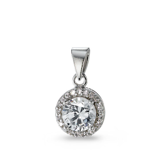 Pendant Silver Zirconia Rhodium plated