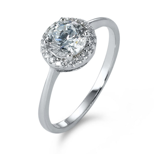 Ring Silver Zirconia Rhodium plated