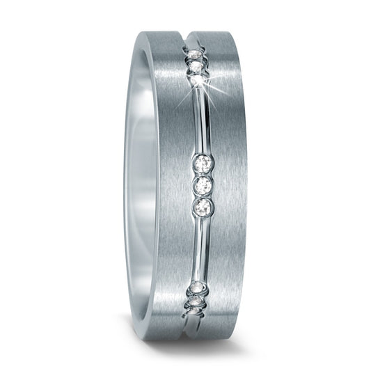 Wedding Ring Stainless steel Zirconia White, 9 Stones