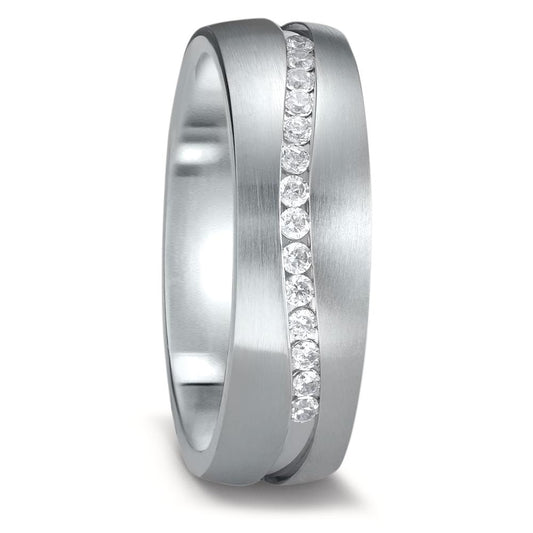 Wedding Ring Stainless steel Zirconia White, 14 Stones