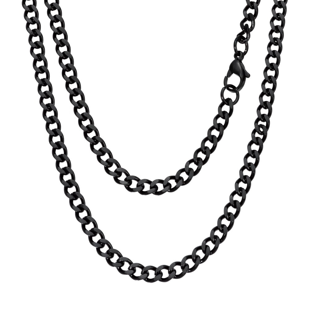 Curb-Necklace Stainless steel IP coated 50 cm