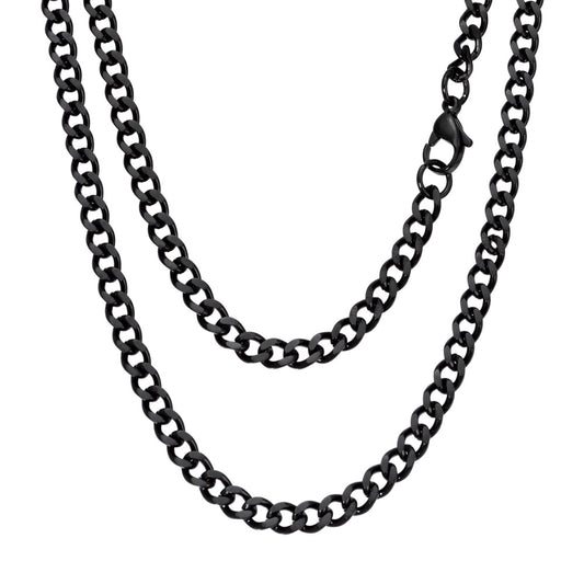 Curb-Necklace Stainless steel IP coated 50 cm