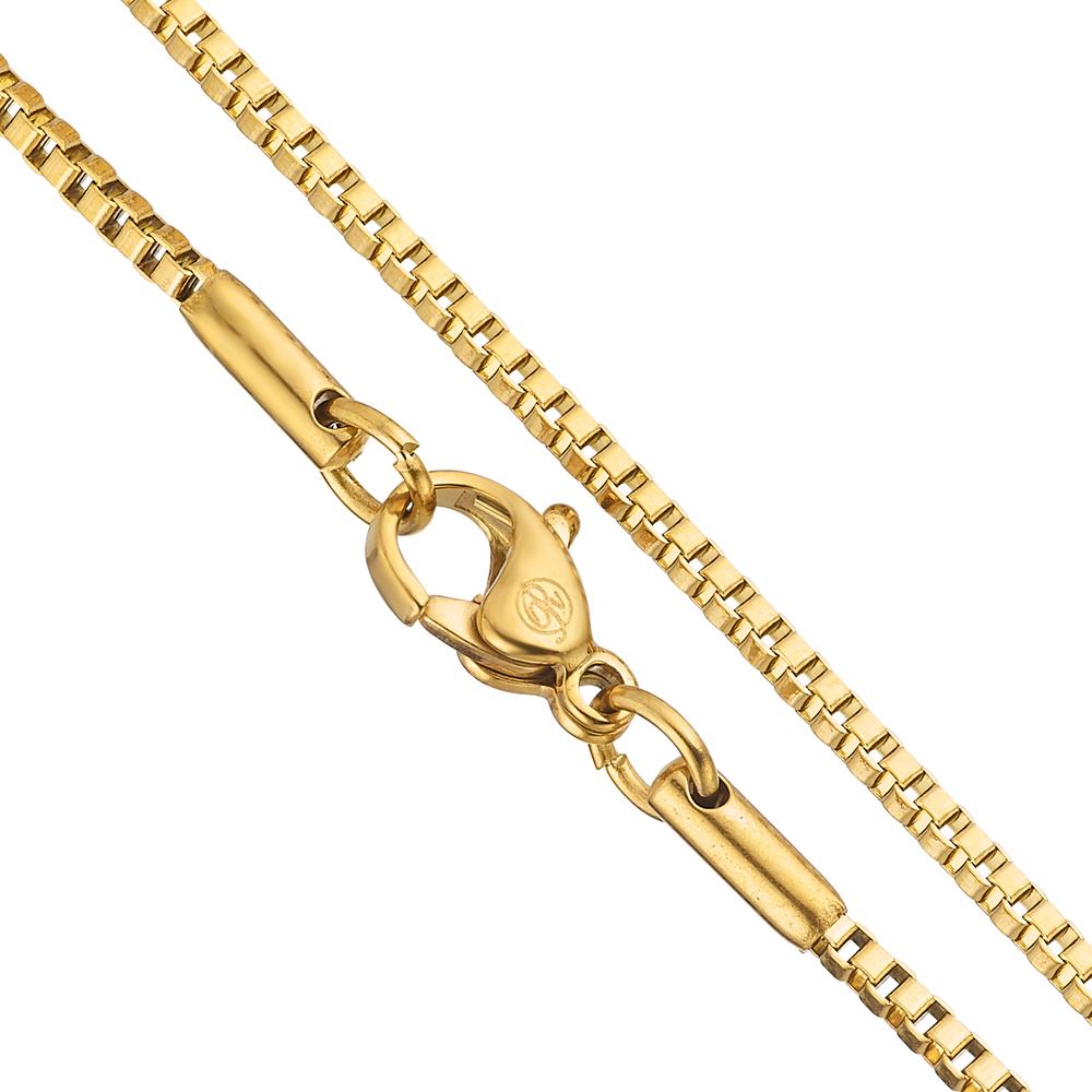 Necklace Stainless steel Gold plated 42 cm