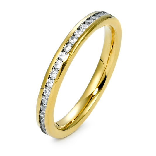 Memory ring Stainless steel Zirconia Yellow IP coated