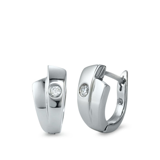 Hinged hoop Stainless steel Zirconia 2 Stones