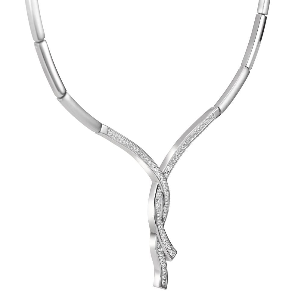 Necklace Stainless steel Zirconia 42-45 cm