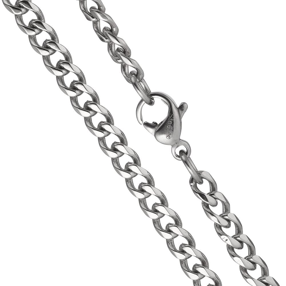 Curb-Necklace Stainless steel 45 cm