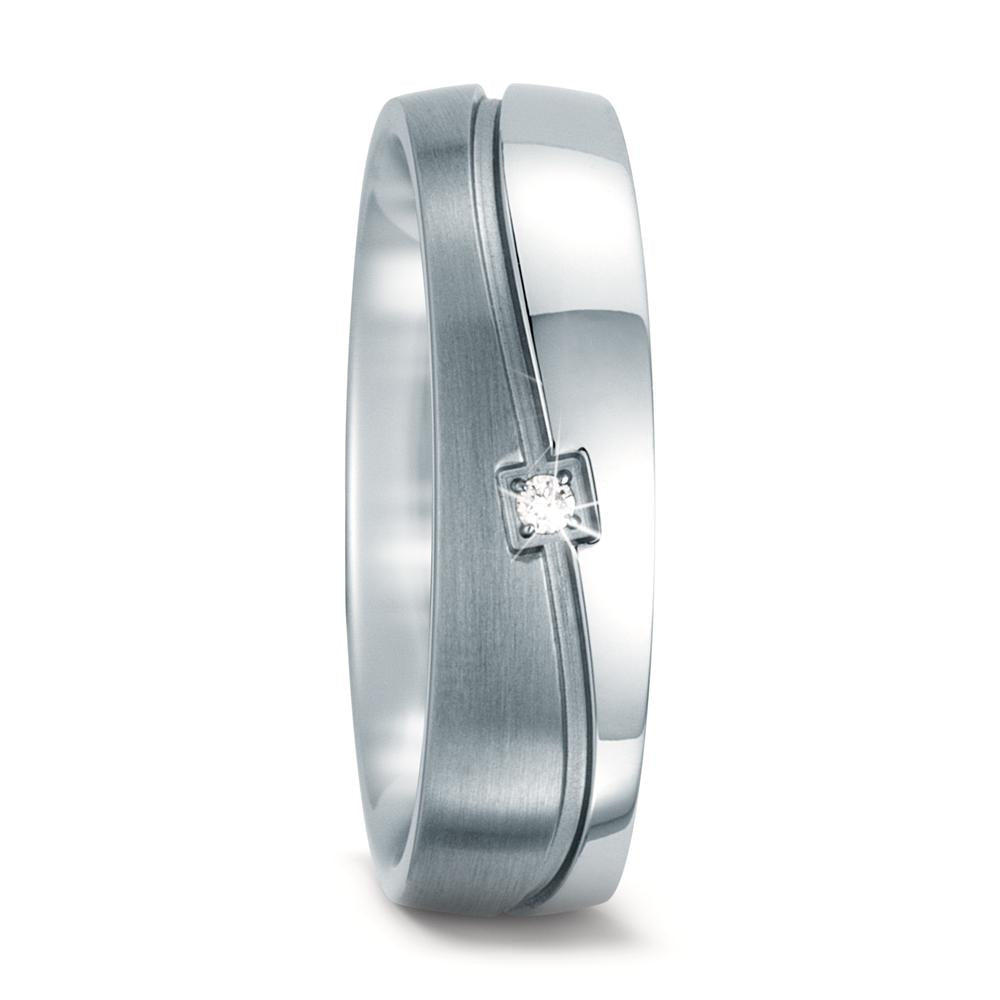 Wedding Ring Stainless steel Diamond 0.013 ct, w-si