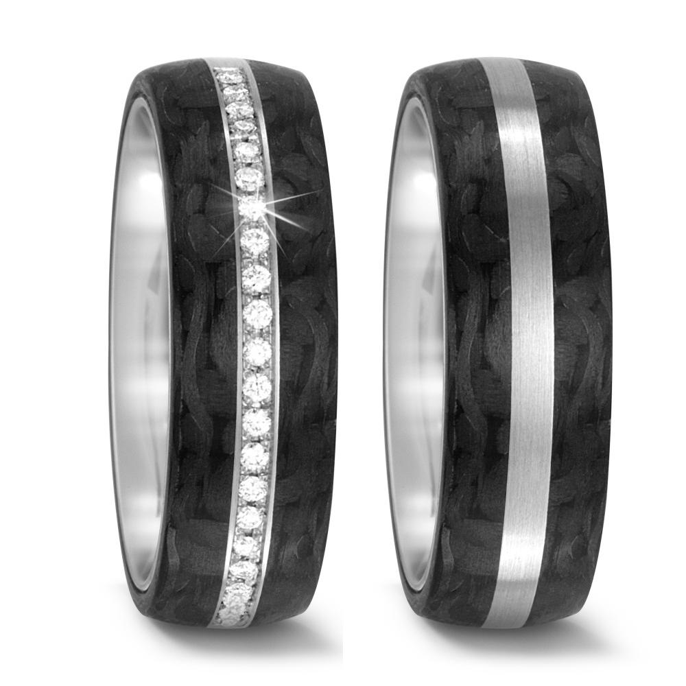 Wedding Ring Palladium 950, Carbon