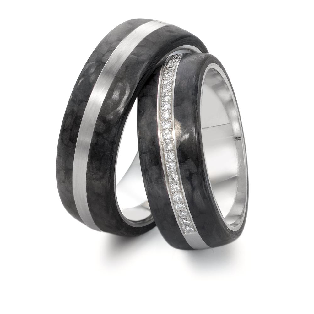 Wedding Ring Palladium 950, Carbon