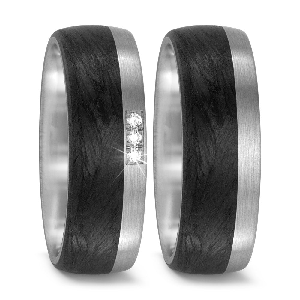 Wedding Ring Palladium 950, Carbon