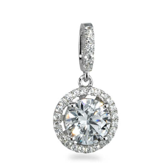 Pendant Silver Zirconia Rhodium plated Ø9 mm