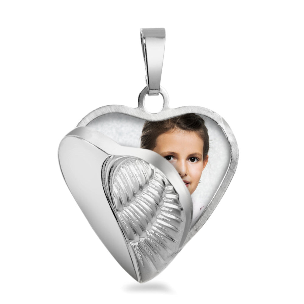 Locket Silver Rhodium plated Wing