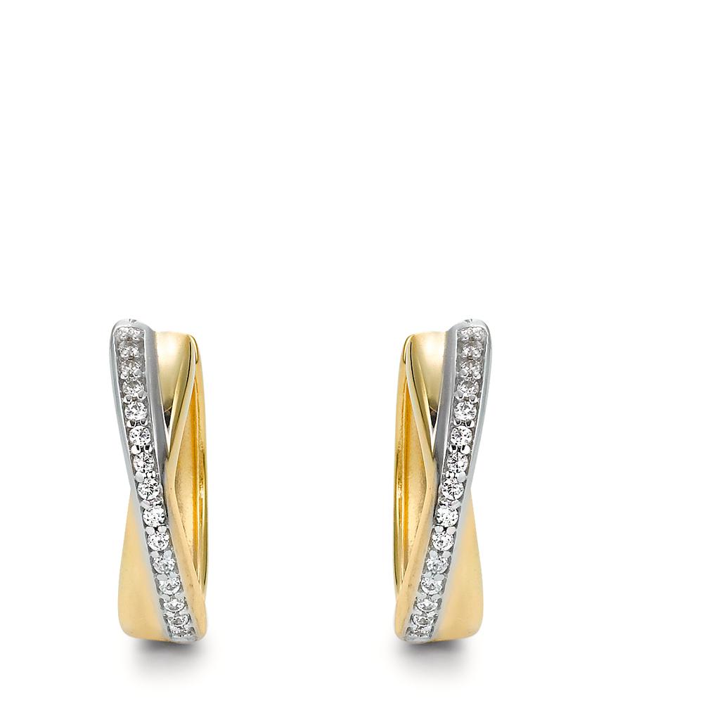 Hinged hoop 9k Yellow Gold Zirconia Bicolor