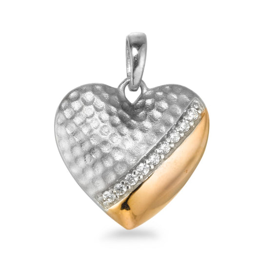 Pendant 9k White Gold, 9k Red Gold Zirconia 9 Stones Heart Ø15 mm