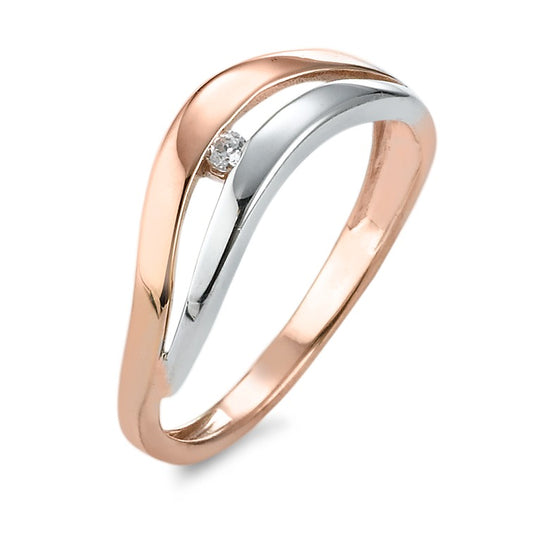 Ring 9k White Gold, 9k Rose Gold Zirconia