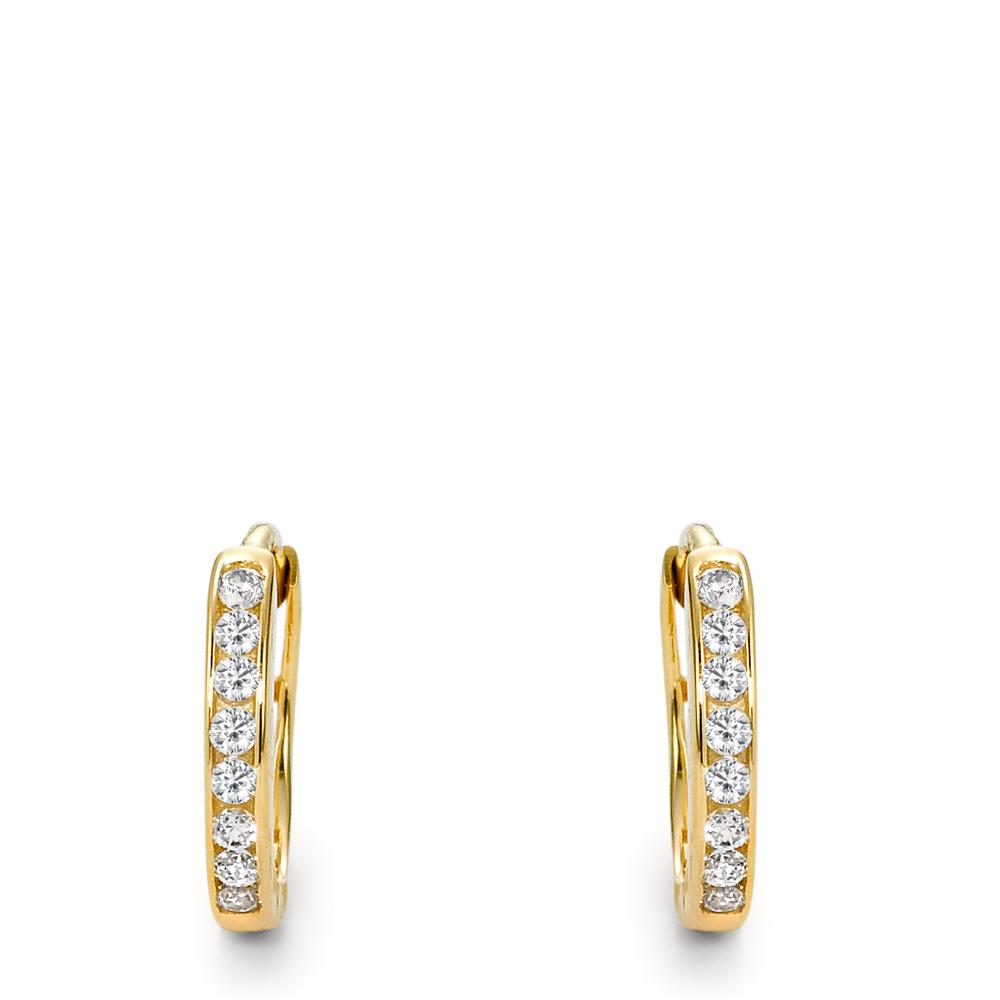 Hinged hoop 9k Yellow Gold Zirconia 16 Stones