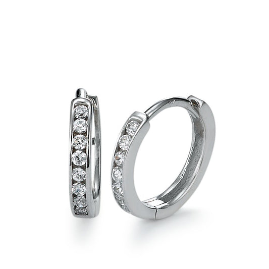 Hinged hoop 9k White Gold Zirconia 16 Stones