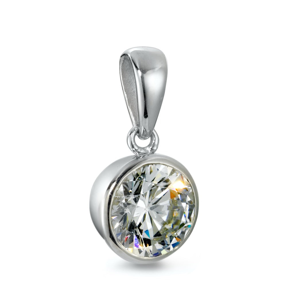 Pendant 9k White Gold Zirconia