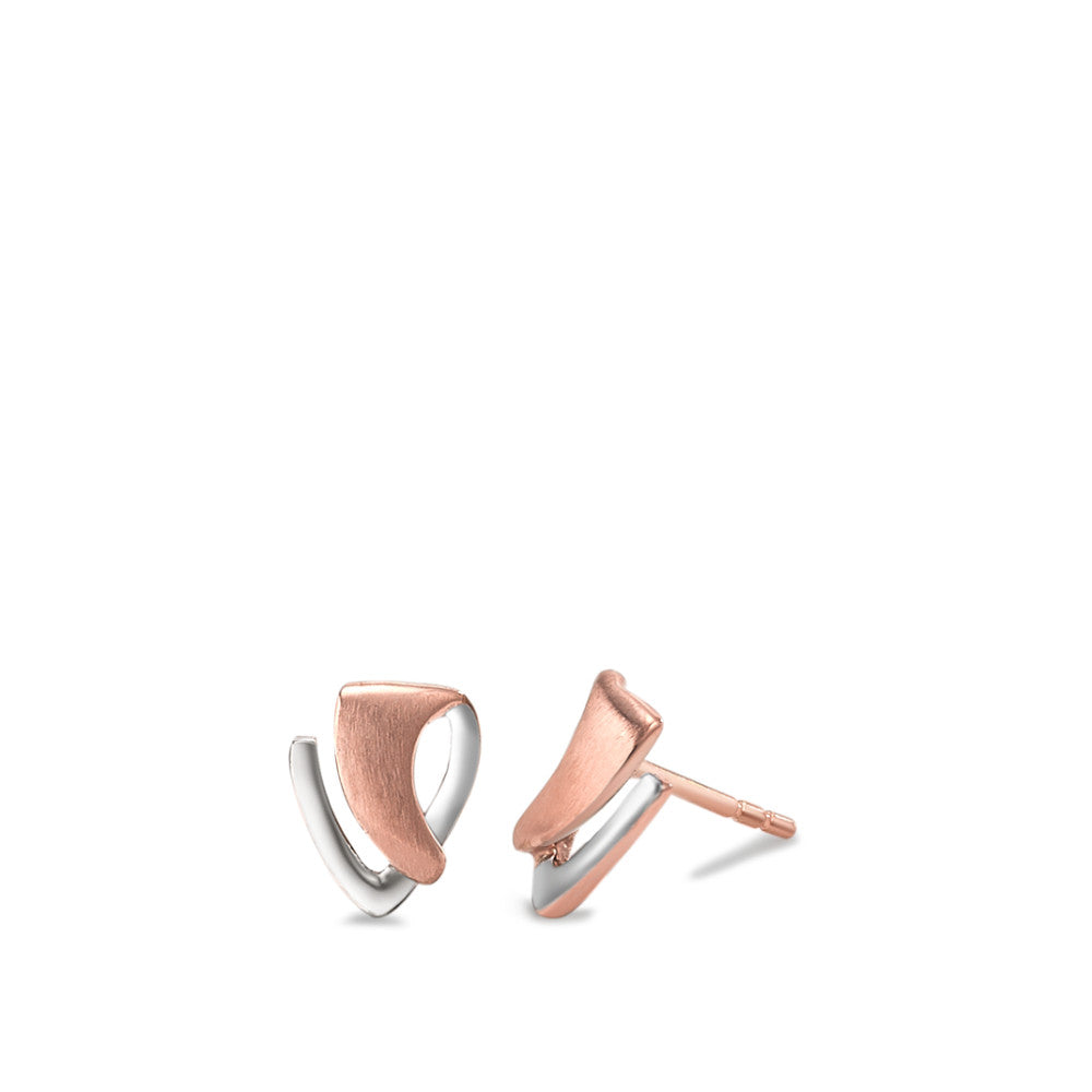 Stud earrings 9k Rose Gold, 9k White Gold