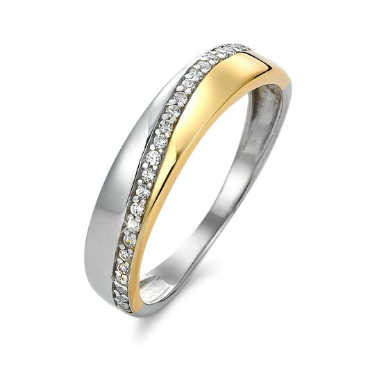 Ring Silver Zirconia Yellow Gold plated