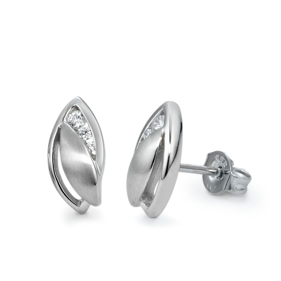 Stud earrings 9k White Gold Zirconia 6 Stones