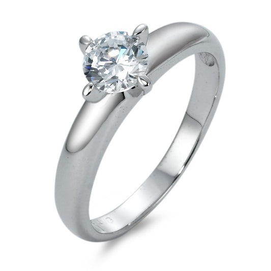 Solitaire ring 9k White Gold Zirconia Ø6 mm