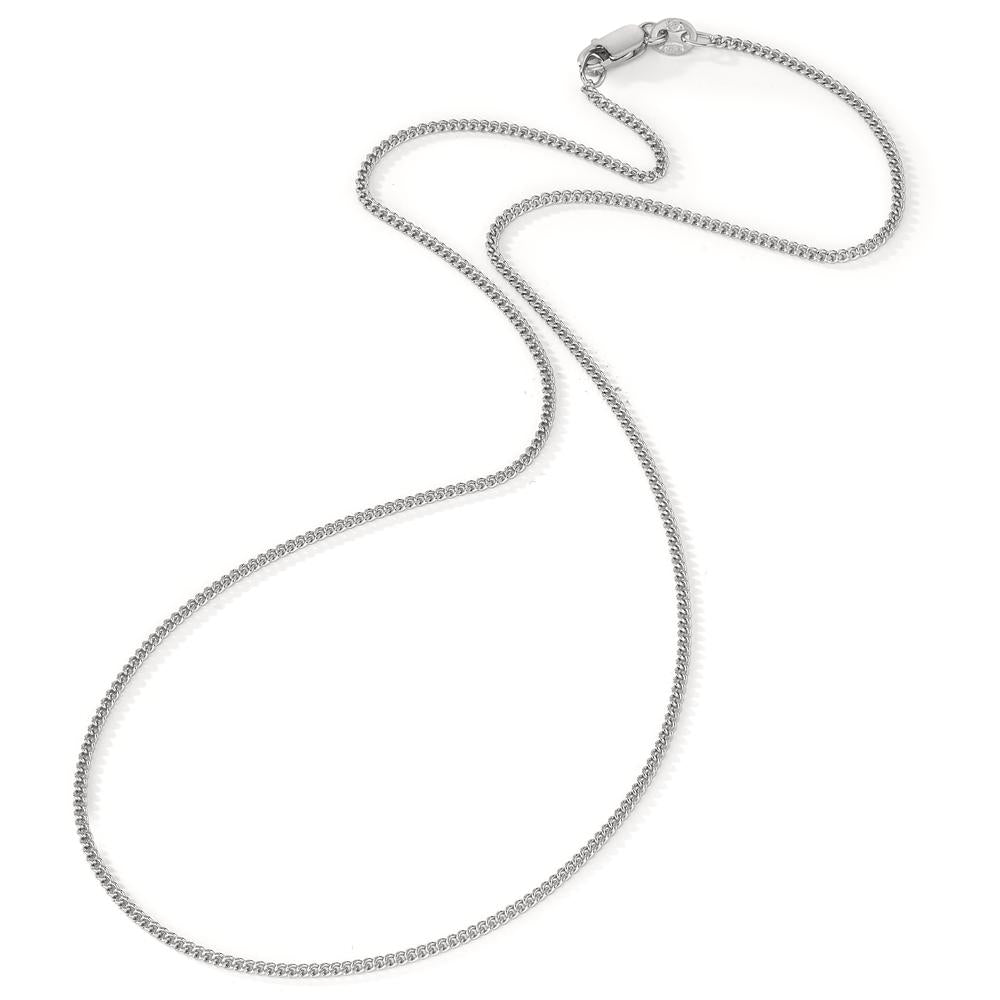 Curb-Necklace Silver Rhodium plated 36 cm