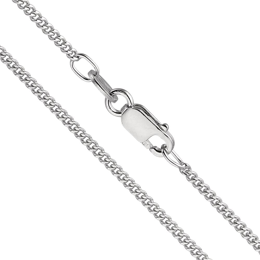 Curb-Necklace Silver Rhodium plated 36 cm