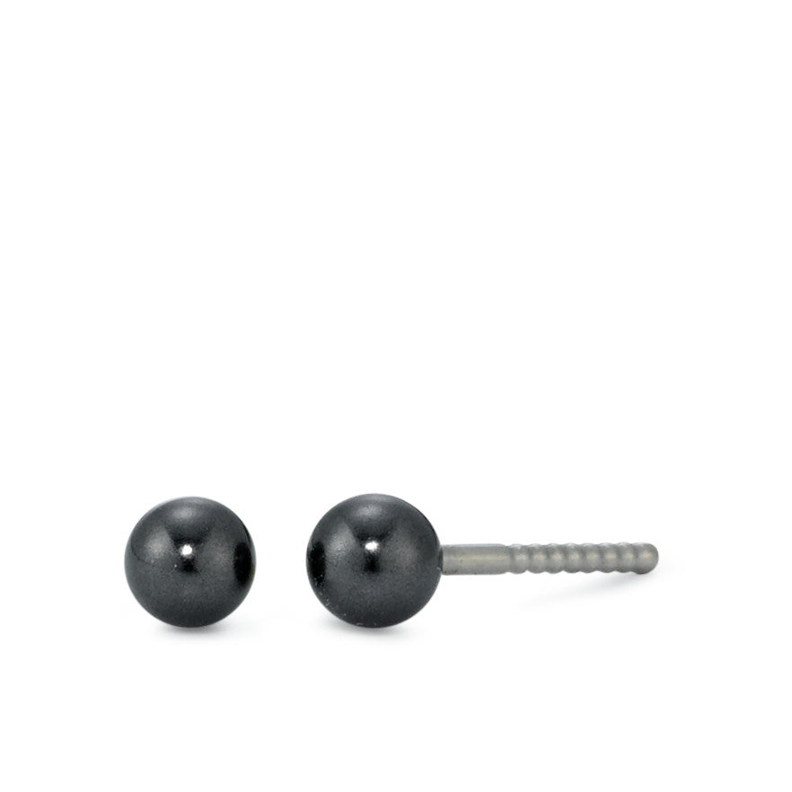 Stud earrings Titanium Shining pearls