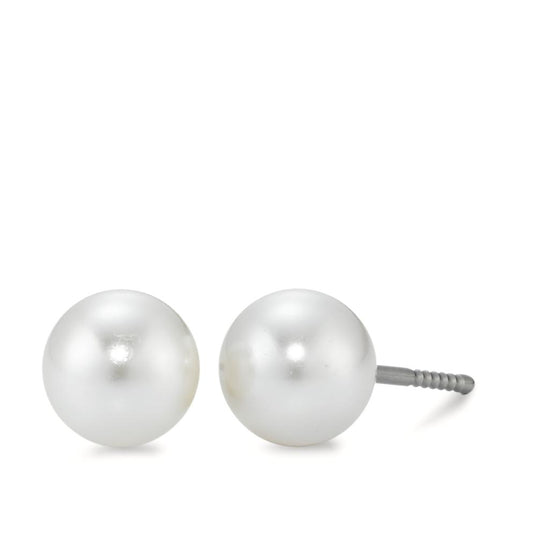 Stud earrings Titanium Shining pearls