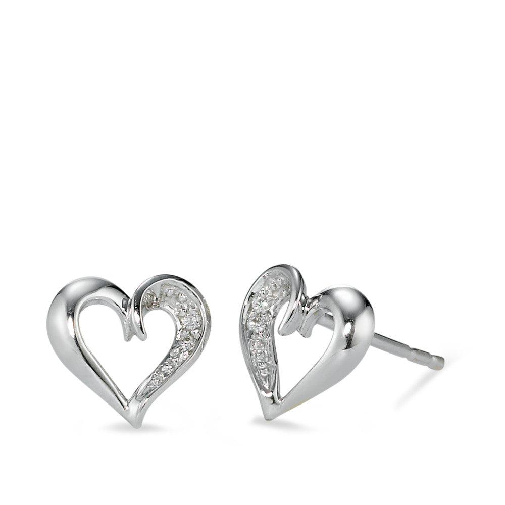 Stud earrings 18k White Gold Diamond 0.02 ct, 2 Stones, w-si