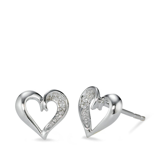 Stud earrings 18k White Gold Diamond 0.02 ct, 2 Stones, w-si