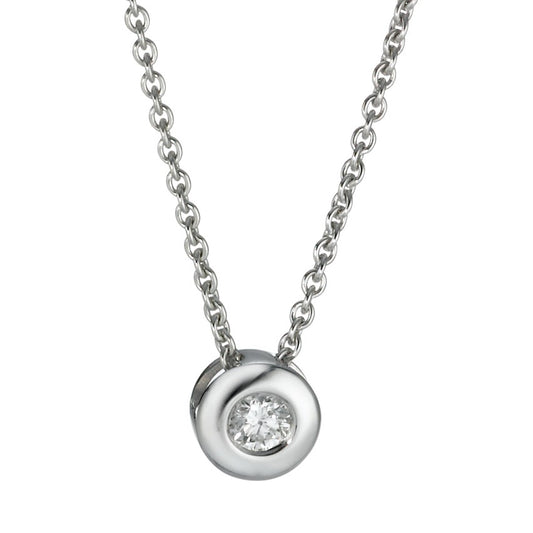 Necklace with pendant 18k White Gold Diamond 0.08 ct, w-si 42-45 cm Ø5.5 mm