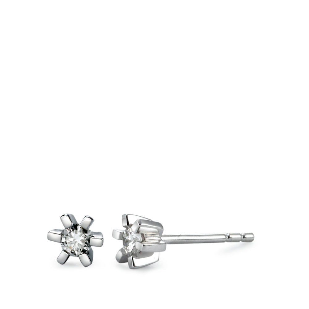 Stud earrings 18k White Gold Diamond 0.20 ct, 2 Stones, w-si Ø4.5 mm