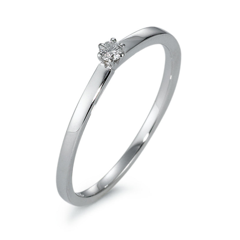 Solitaire ring 18k White Gold Diamond 0.05 ct, w-si