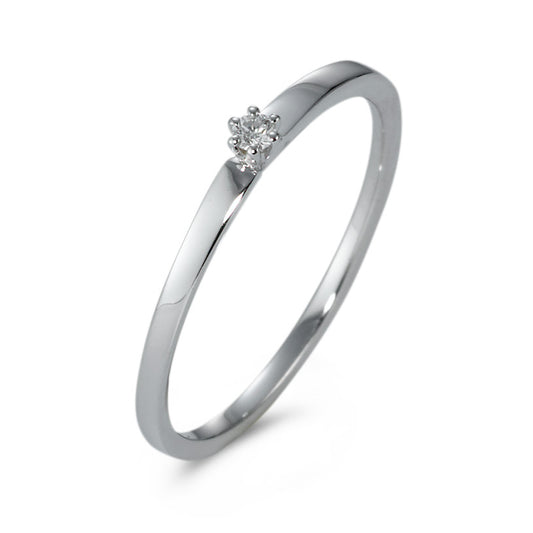 Solitaire ring 18k White Gold Diamond 0.03 ct, w-si