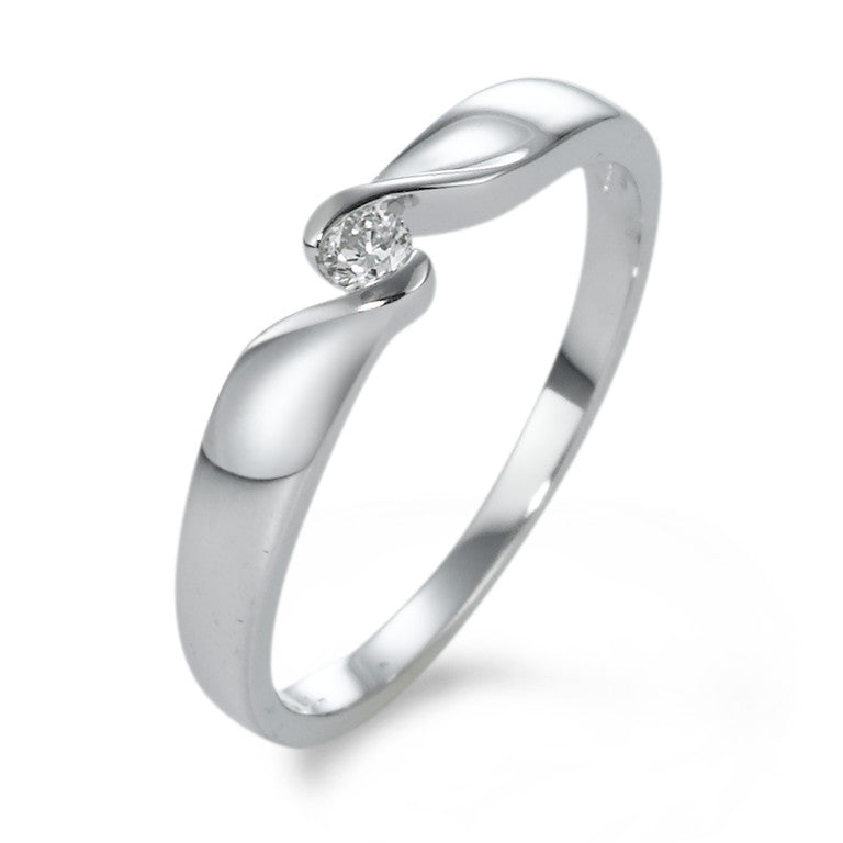 Solitaire ring 18k White Gold Diamond 0.05 ct, w-si